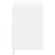 Стенен ТВ шкаф с LED осветление, бял, 80x31x45 см