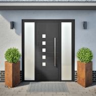 Градински саксии 2 бр. триъгълни 50x43x75 см Изветряла стомана