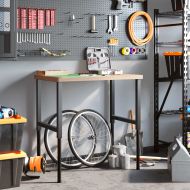 Работна маса 100x60x(73-99,5) см масивно дърво бук правоъгълна