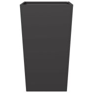 Градински кашпи, 2 бр, черни, 45x45x75 см, стомана