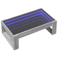 Маса за кафе с Infinity LED, сив сонома, 90x53x30 см