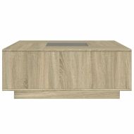 Маса за кафе с Infinity LED, сонома дъб, 100x100x40 см