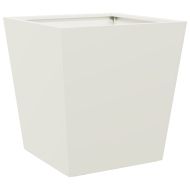 Градински кашпи, 2 бр, бели, 40x40x40 см, стомана