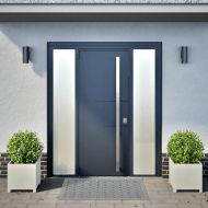 Градински кашпи, 2 бр, бели, 40x40x40 см, стомана