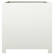 Градинска кашпа, бял, 50x50x50 см, стомана