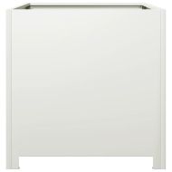 Градинска кашпа, бял, 50x50x50 см, стомана