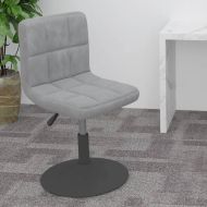 334252 Въртящ се бар стол, светлосив, кадифе