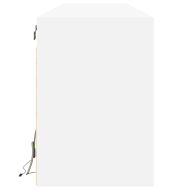 Стенен ТВ шкаф с LED, бял, 180x31x45 см