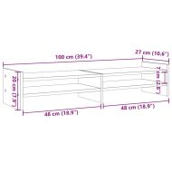 Поставка за монитор, сив сонома, 100x27x20 см, инженерно дърво