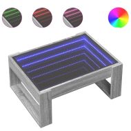 Маса за кафе с Infinity LED, сив сонома, 70x53x30 см