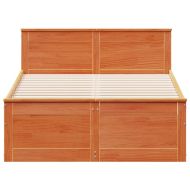 Рамка за легло без матрак с табла 135x190 см борово дърво масив