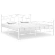 Рамка за легло, бяла, метал, 200x200 cм