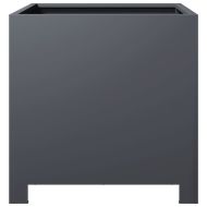 Градински кашпи, 2 бр, антрацит, 40x40x40 см, стомана