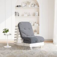 Футон кресло с матрак, бял, 60x206x11 см, борово дърво масив