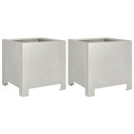 Градински кашпи, 2 бр, 30x30x30 см, неръждаема стомана