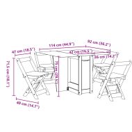 Трапезен комплект пеперуда Corona 5 части сгъваем борово дърво