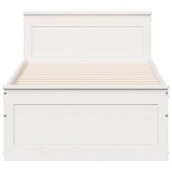 Рамка за легло без матрак с табла 75x190 см борово дърво масив