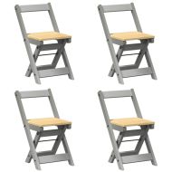 Трапезни столове "Corona" сгъваеми 4 бр сиви борово дърво масив