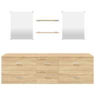 Комплект мебели за баня от 5 части, дъб, инженерно дърво