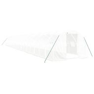 Оранжерия със стоманена рамка бяла 60 м² 20x3x2 м