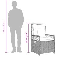 Градински трапезен комплект 9 части с възглавници сив полиратан