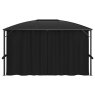 Градинска шатра със завеси, 400x300x265 см, антрацит