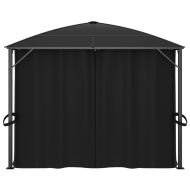 Градинска шатра със завеси, 400x300x265 см, антрацит