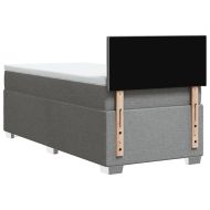 Боксспринг легло с матрак, светлосиво, 90x200 см, плат