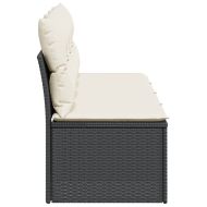 Градински диван с възглавници 4-местен черен полиратан