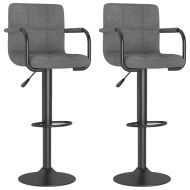 Бар табуретки, 2 бр, светлосиви, текстил