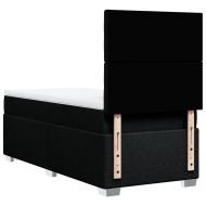 Боксспринг легло с матрак, черно, 90x200 см, плат