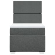 Боксспринг легло с матрак, тъмносиво, 90x200 см, плат