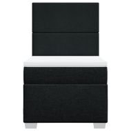 Боксспринг легло с матрак, черно, 90x200 см, плат