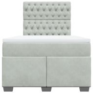 Боксспринг легло с матрак, светлосива, 120x190 см, кадифе