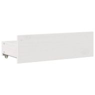 Рамка за легло без матрак с чекмеджета бял 90x200 см бор масив