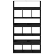 Разделител за стая, черен, 100x33x187,5 см, инженерно дърво