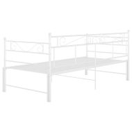 Рамка за легло, разтегателен диван, бяла, метал, 90x200 см