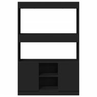 Висок шкаф, черен, 92x33x140 см, инженерно дърво