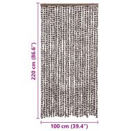 Завеса против насекоми, кафяво и бяло, 100x220 см, шенил