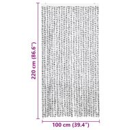 Завеса против насекоми, светло и тъмносиво, 100x220 см, шенил