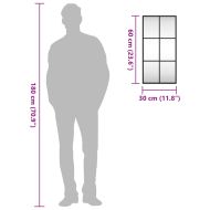 Стенно огледало, черно, 30x60 см, правоъгълно, желязо