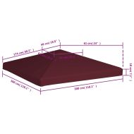 Покрив за шатра, 310 г/м², 3x3 м, бордо
