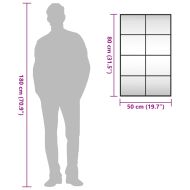Стенно огледало, черно, 50x80 см, правоъгълно, желязо