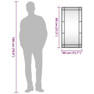 Стенно огледало, черно, 40x80 см, правоъгълно, желязо