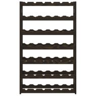 Поставка за вино за 42 бутилки, черна, бор масив