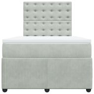 Боксспринг легло с матрак, светлосива, 120x190 см, кадифе