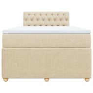 Боксспринг легло с матрак, кремаво, 120x190 см, плат