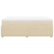 Боксспринг легло с матрак, кремаво, 120x190 см, плат