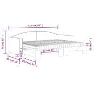 Канапе с изтеглящо легло и матрак светлосиво 80x200 см плат