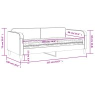 Канапе с матрак, черно, 90x190 см, плат